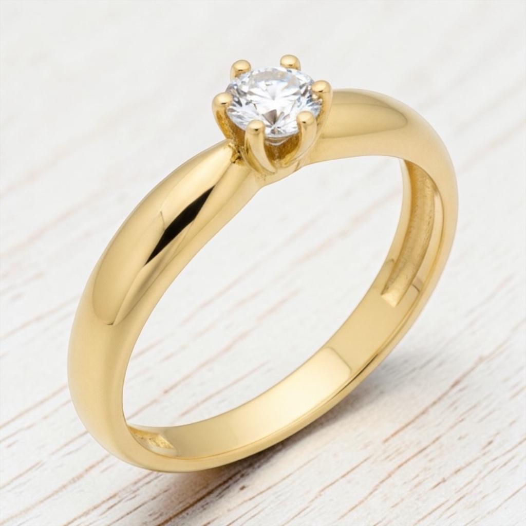Anillo Solitario Banda Redonda en Oro 18K | Lucigo