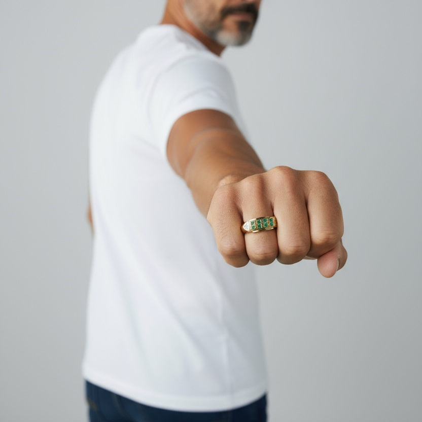 Anillo en Oro 18K con circones | Joyeria Colombiana Lucigo