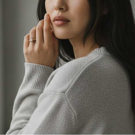 Anillo de Compromiso en Oro 18K con Montura Clásica | Joyeria Colombiana Lucigo