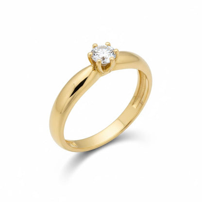 Anillo Solitario Banda Redonda en Oro 18K | Lucigo