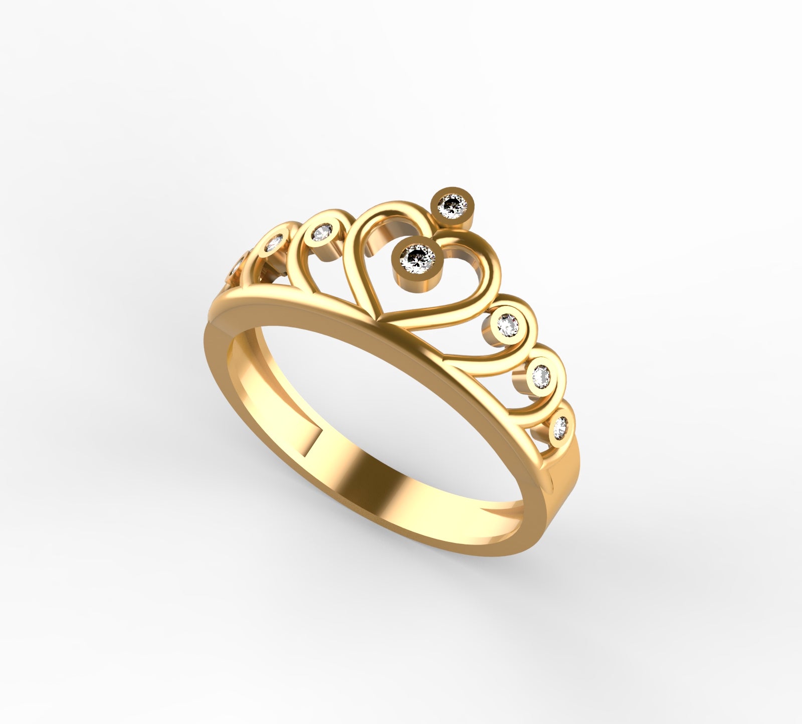 Anillo de Quinceañera de oro amarillo de 18k con corazon 