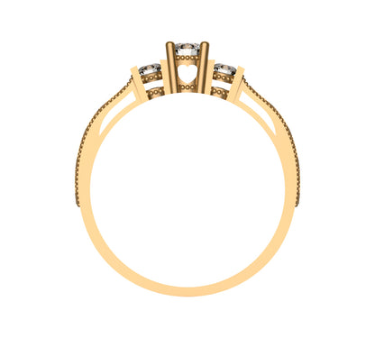 Three Diamond Gold Ring