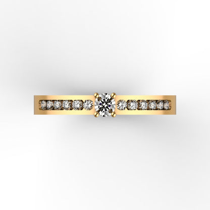 One Stone Diamond Gold Ring