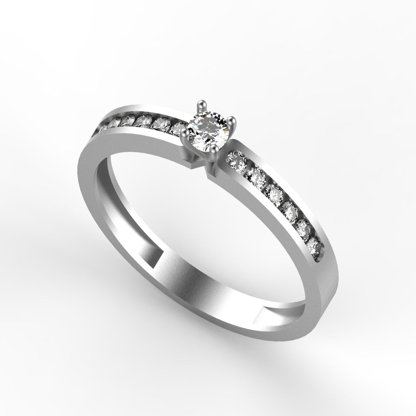 One Stone Diamond Gold Ring