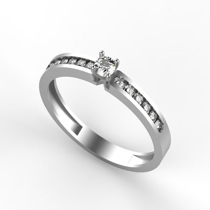 One Stone Diamond Gold Ring