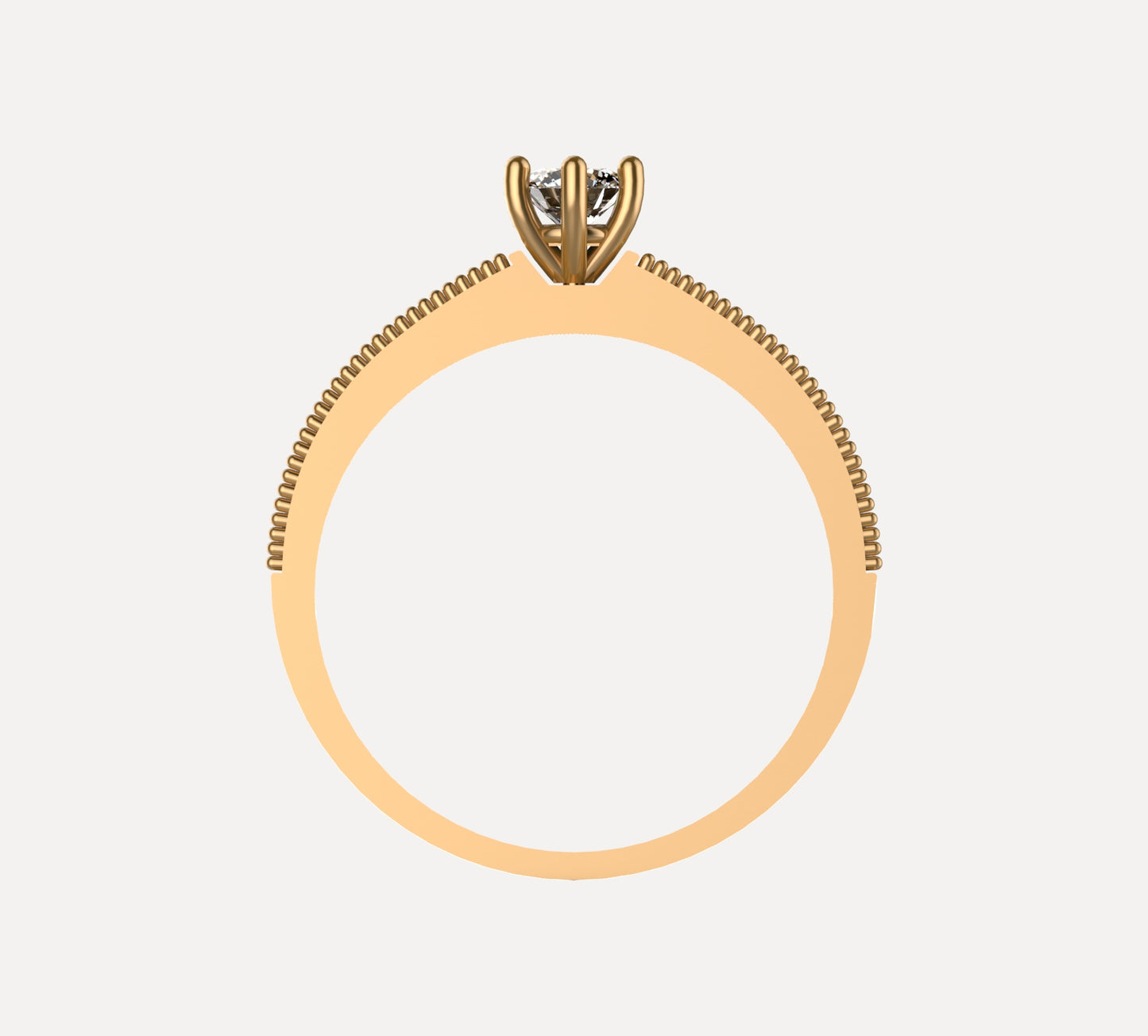 Anillo de compromiso en oro 18k con piedra central y diamantes laterales