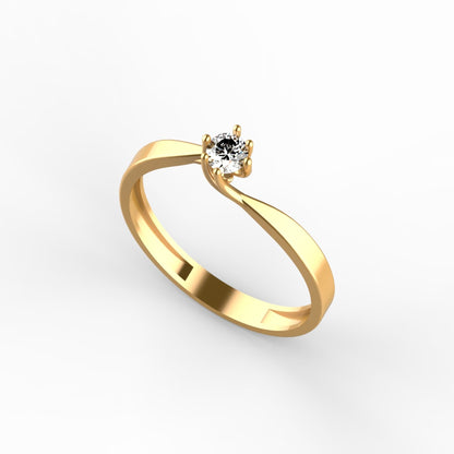 Abstract Elegance Gold Ring