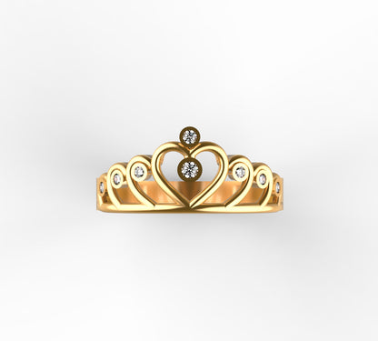 Anillo de Quinceañera de Oro de 18k con Corazón