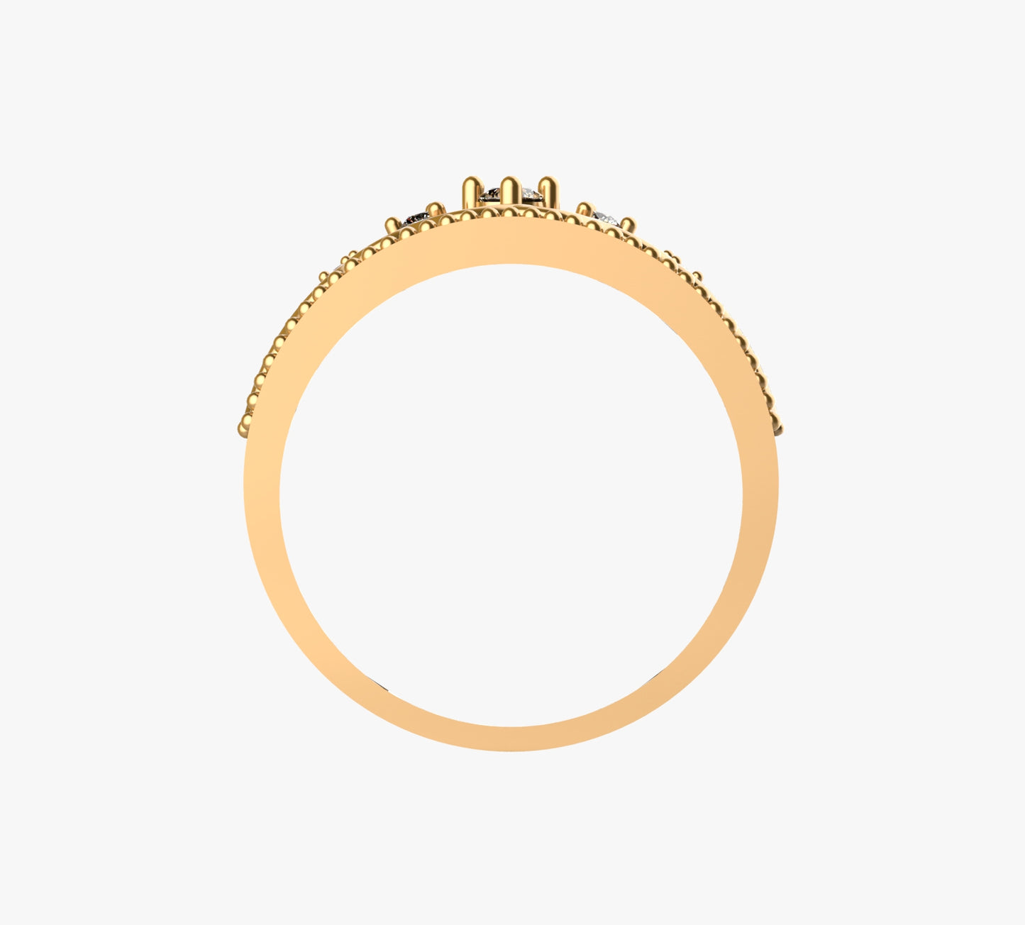 Anillo de Corona Clásica para Quinceañera en Oro 18K y piedra central de 1.75mm