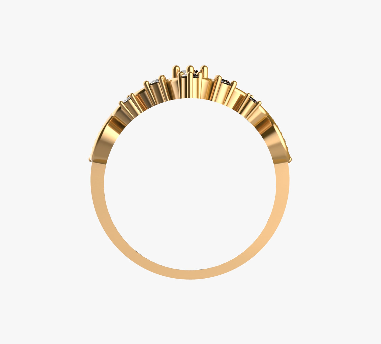 Anillo de Corona Clásica para Quinceañera en Oro 18K y piedra central de 1.75mm