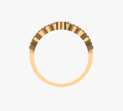 Anillo de Corona para Quinceañera en Oro 18K con Corazón y 15